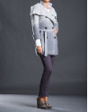 Chaqueta larga gris degradé