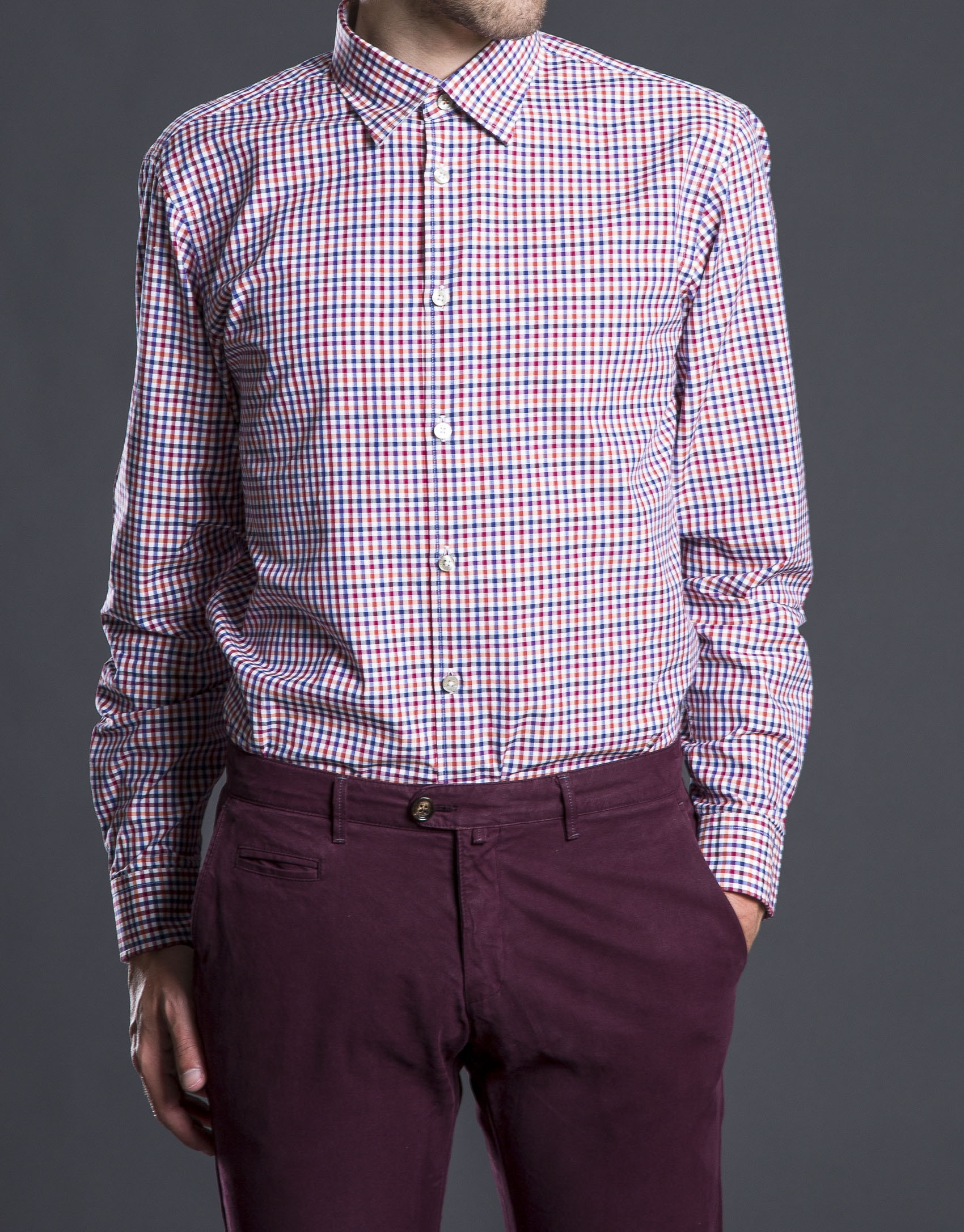 Camisa sport cuadro multicolor