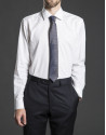 White herringbone dress shirt 