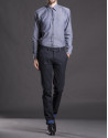 Navy blue Vichy sports shirt