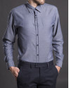 Navy blue Vichy sports shirt