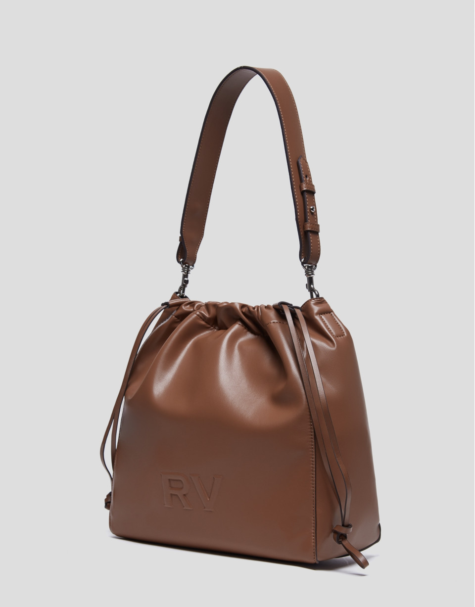 Bolso de hombro Grace Hobo piel marrón - PV2023 | Roberto Verino