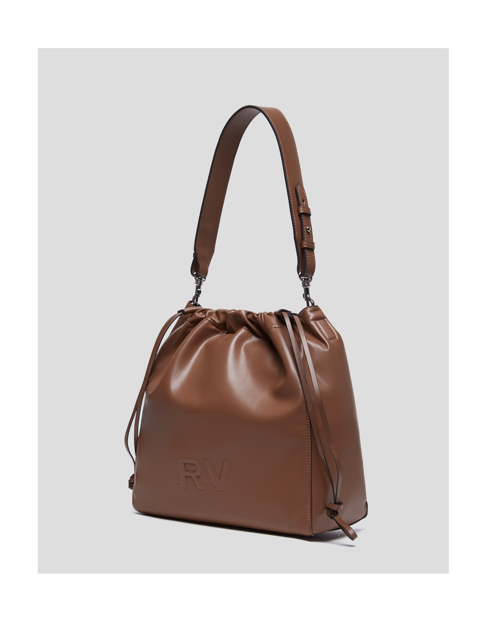 Bolso de hombro Grace Hobo piel marrón - PV2023 | Roberto Verino