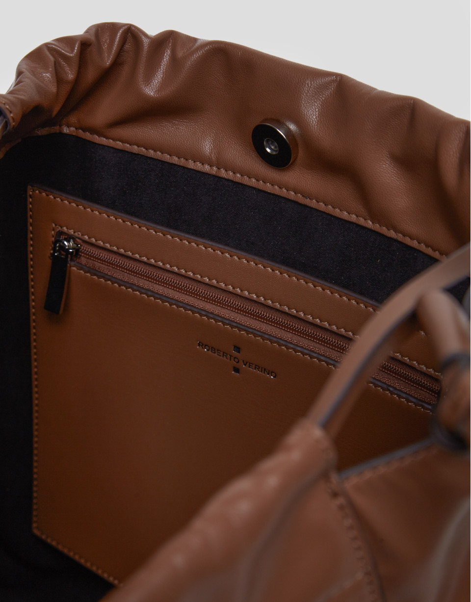 Bolso de hombro Grace Hobo piel marrón - PV2023 | Roberto Verino