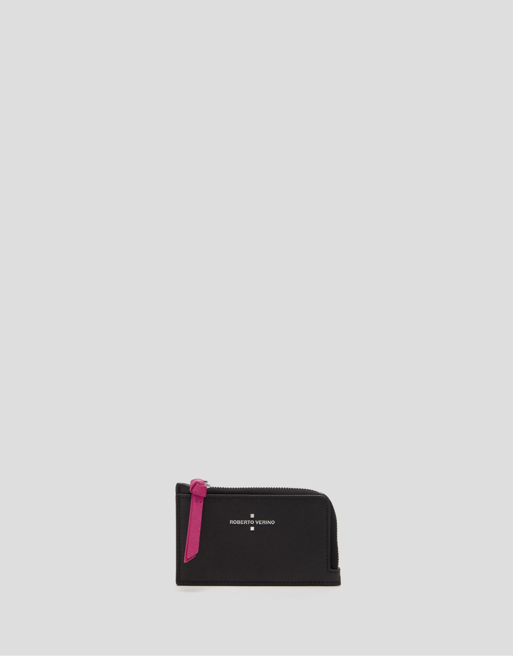 Black Saffiano leather Sama coin purse  - Woman | Roberto Verino