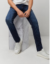 Pantalón vaquero azul desencolado con zonas | Roberto Verino