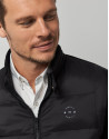 Black quilted windbreaker with knit sleeves | Roberto Verino