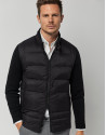 Black quilted windbreaker with knit sleeves | Roberto Verino
