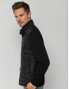 Black quilted windbreaker with knit sleeves | Roberto Verino