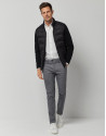 Black quilted windbreaker with knit sleeves | Roberto Verino
