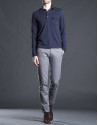 Blue polo shirt with breast pockets
