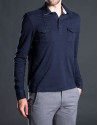 Polo bolsillos pecho azul