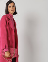 Abrigo tres cuartos lana doble faz fucsia | Roberto Verino