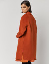 Three-quarter orange double-faced wool coat | Roberto Verino