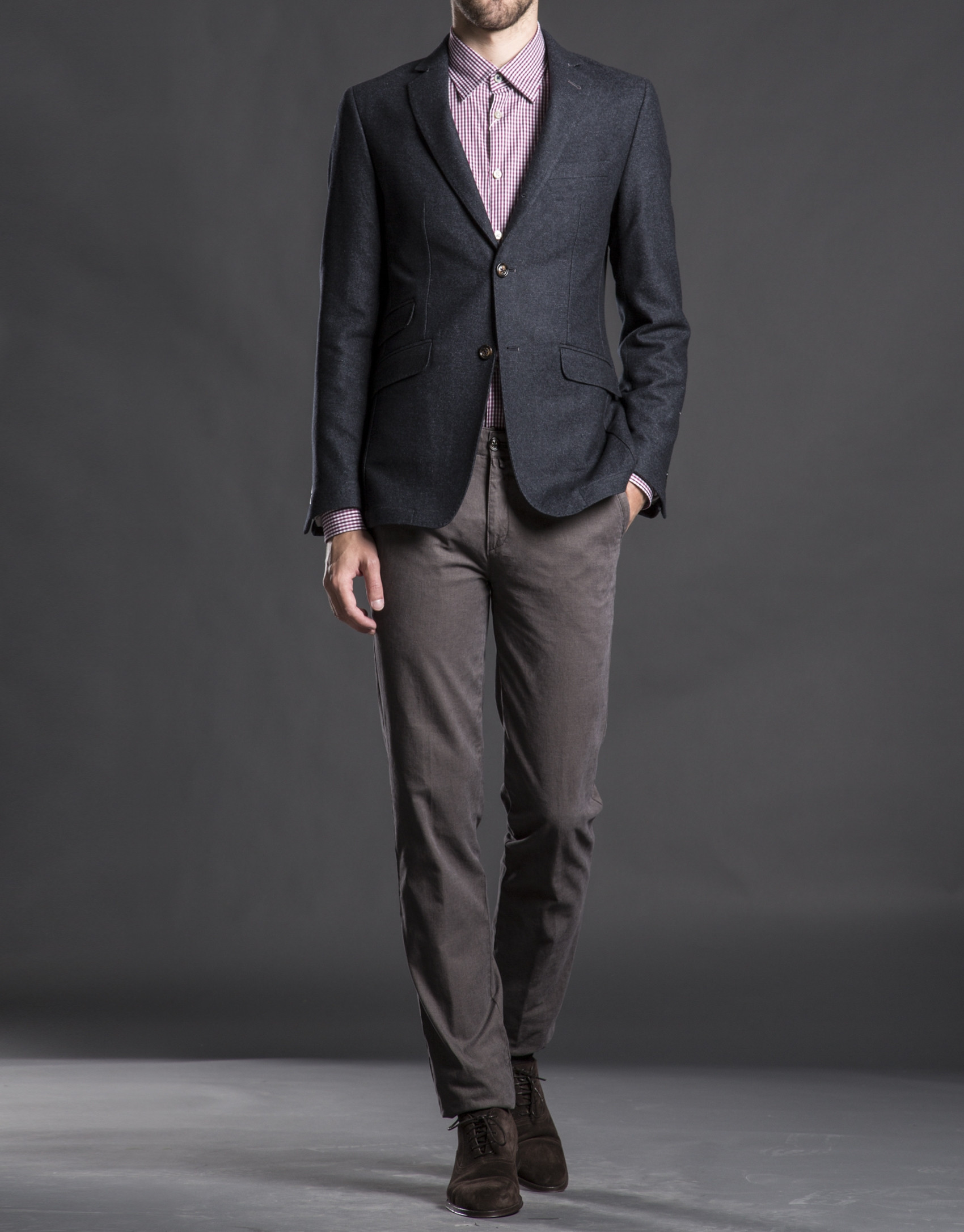 Gray micro-print jacket