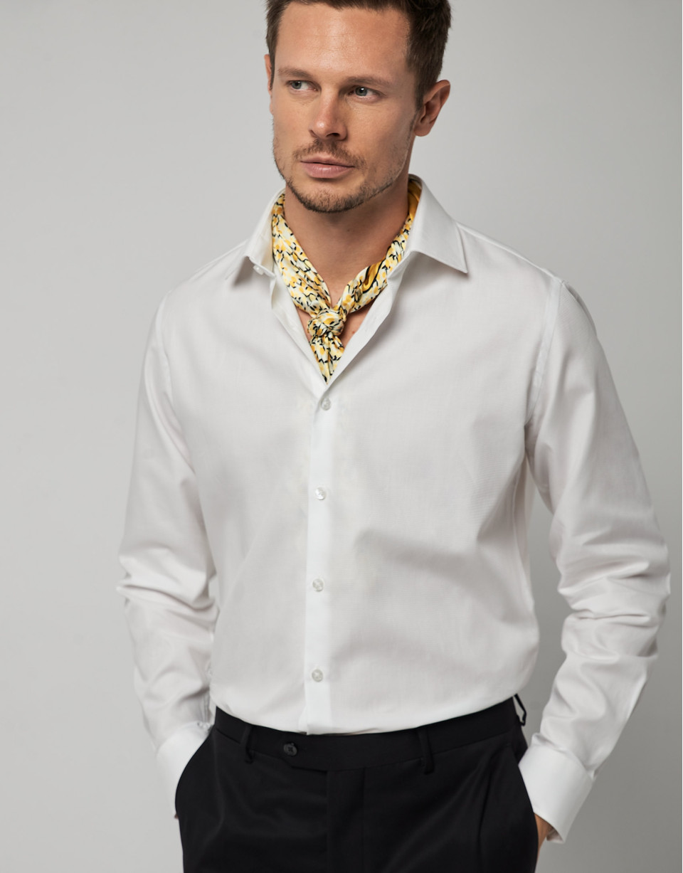 White structured dress shirt