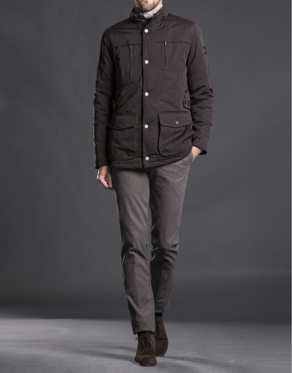 Brown tracksuit jacket with four pockets 