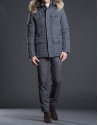 Gray hair hooded tracksuit jacket
