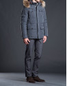 Gray hair hooded tracksuit jacket