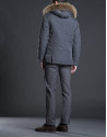 Gray hair hooded tracksuit jacket