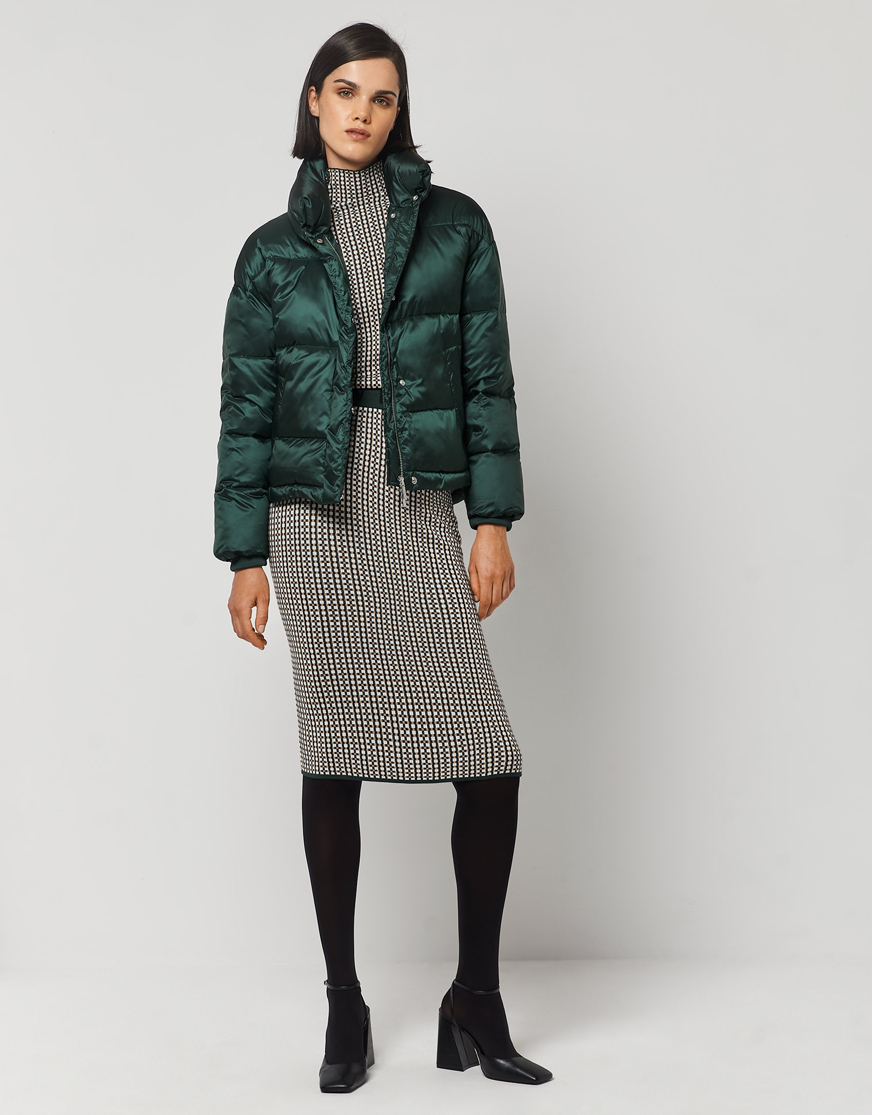 Dark green padded jacket - Woman - AW2022 | Roberto Verino