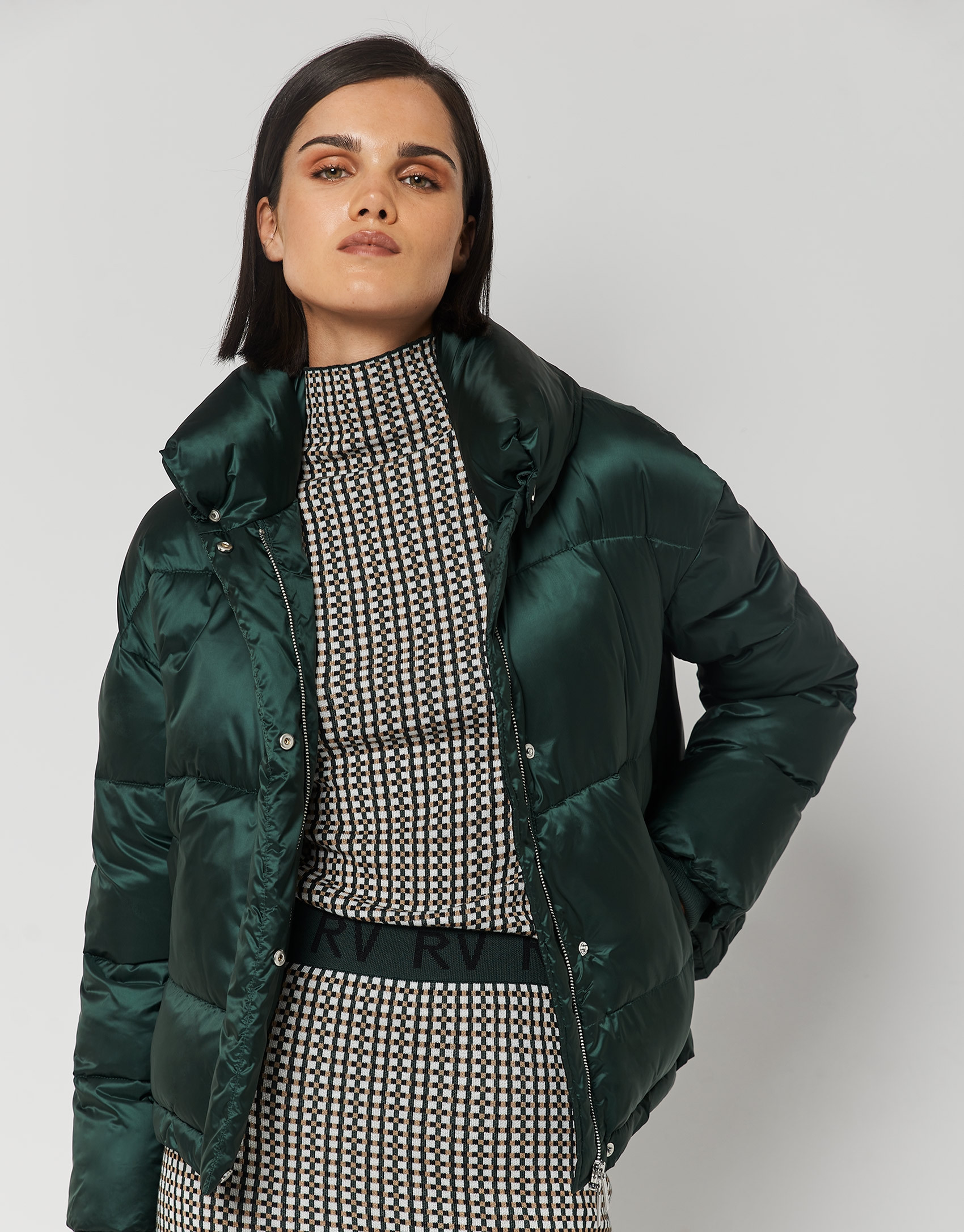 Dark green padded jacket - Woman - AW2022 | Roberto Verino