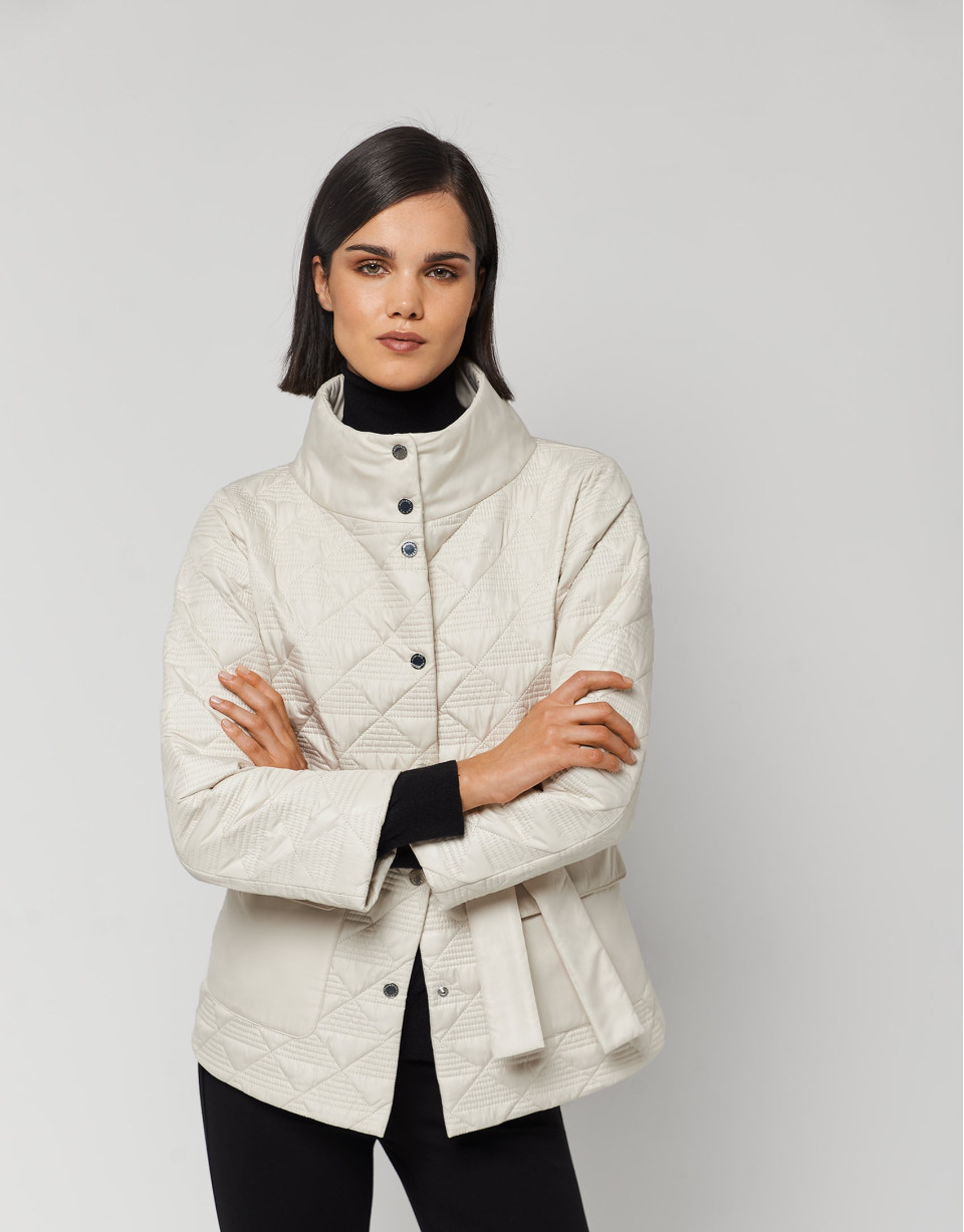 Cazadora tejido técnico acolchada crudo - Mujer | Roberto Verino