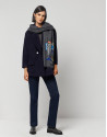 Three-quarter navy blue cloth jacket - Woman | Roberto Verino