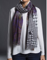 Cashmere / hound's-tooth print foulard 