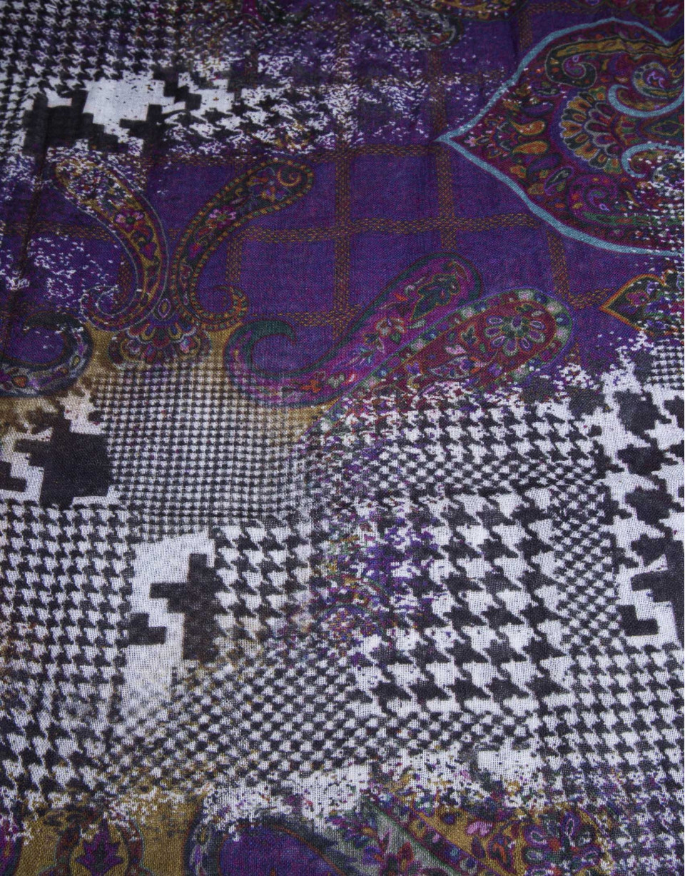 Foulard estampado cachemir/pata de gallo