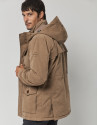 Dark beige quilted parka