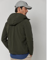 Kakhi green quilted windbreaker with combination of fabrics