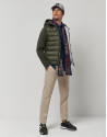 Kakhi green quilted windbreaker with combination of fabrics