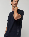 Navy blue cotton short sleeve pajamas