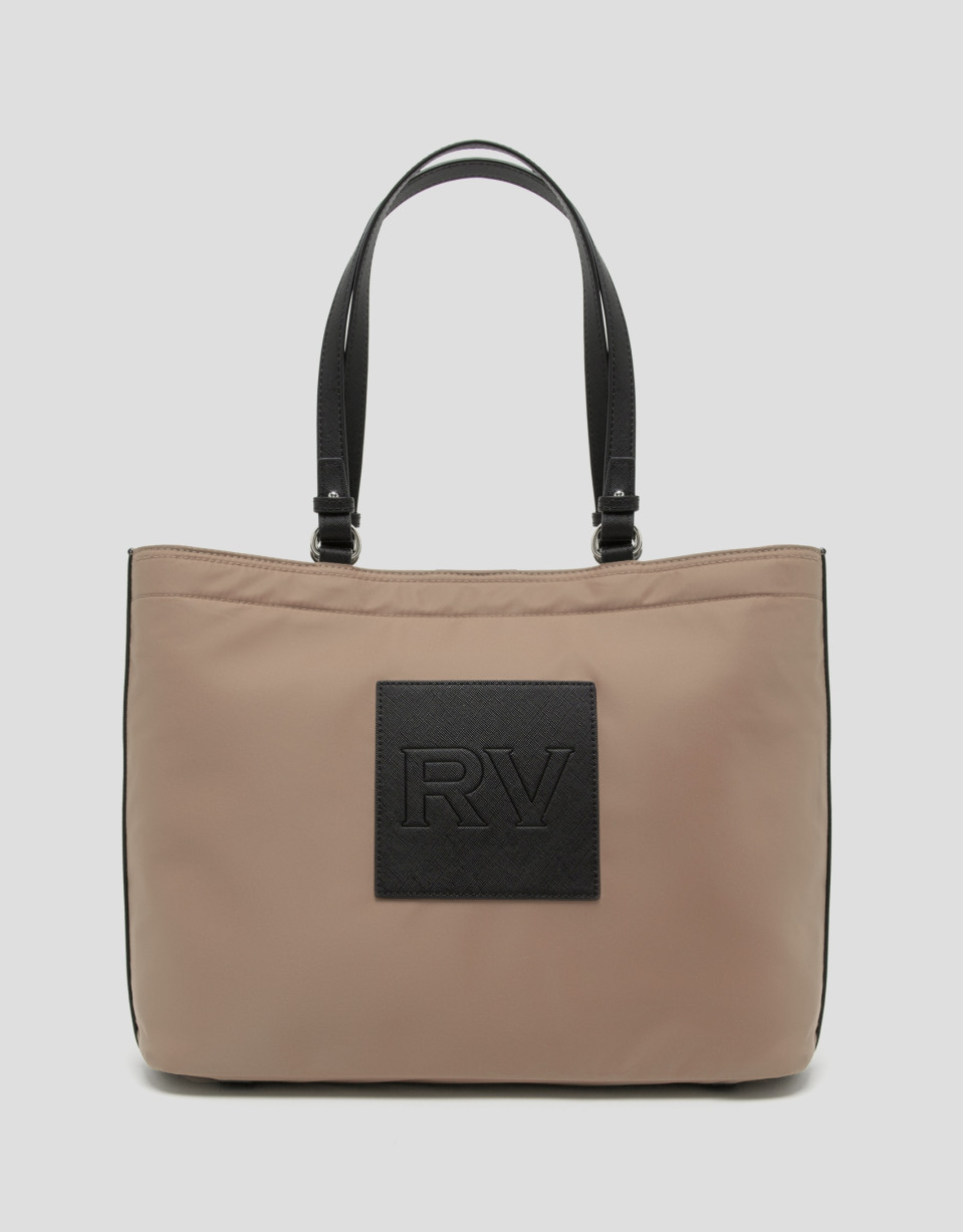 Bolso shopper Dahlia nailon beige