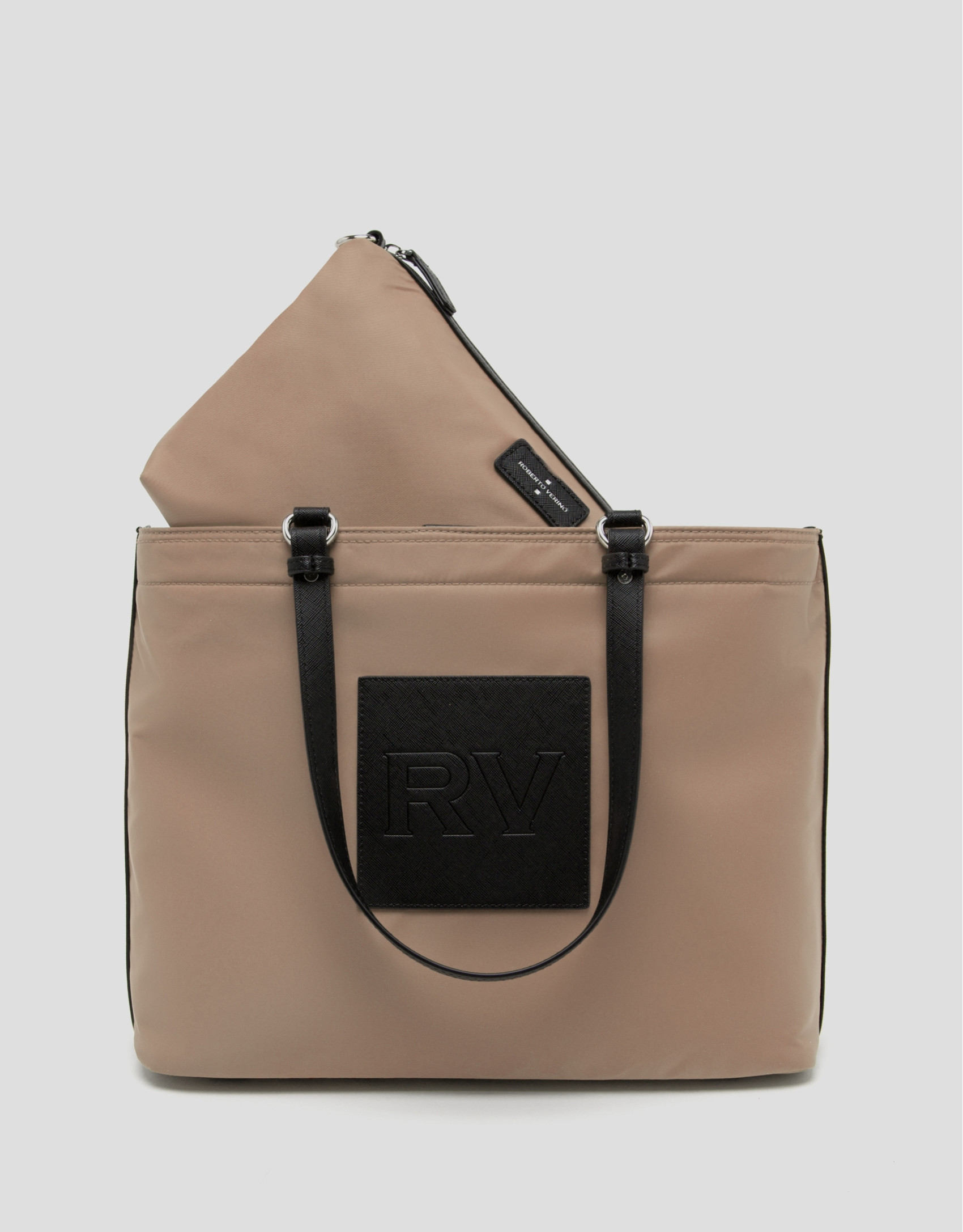 Bolso shopper Dahlia nailon beige