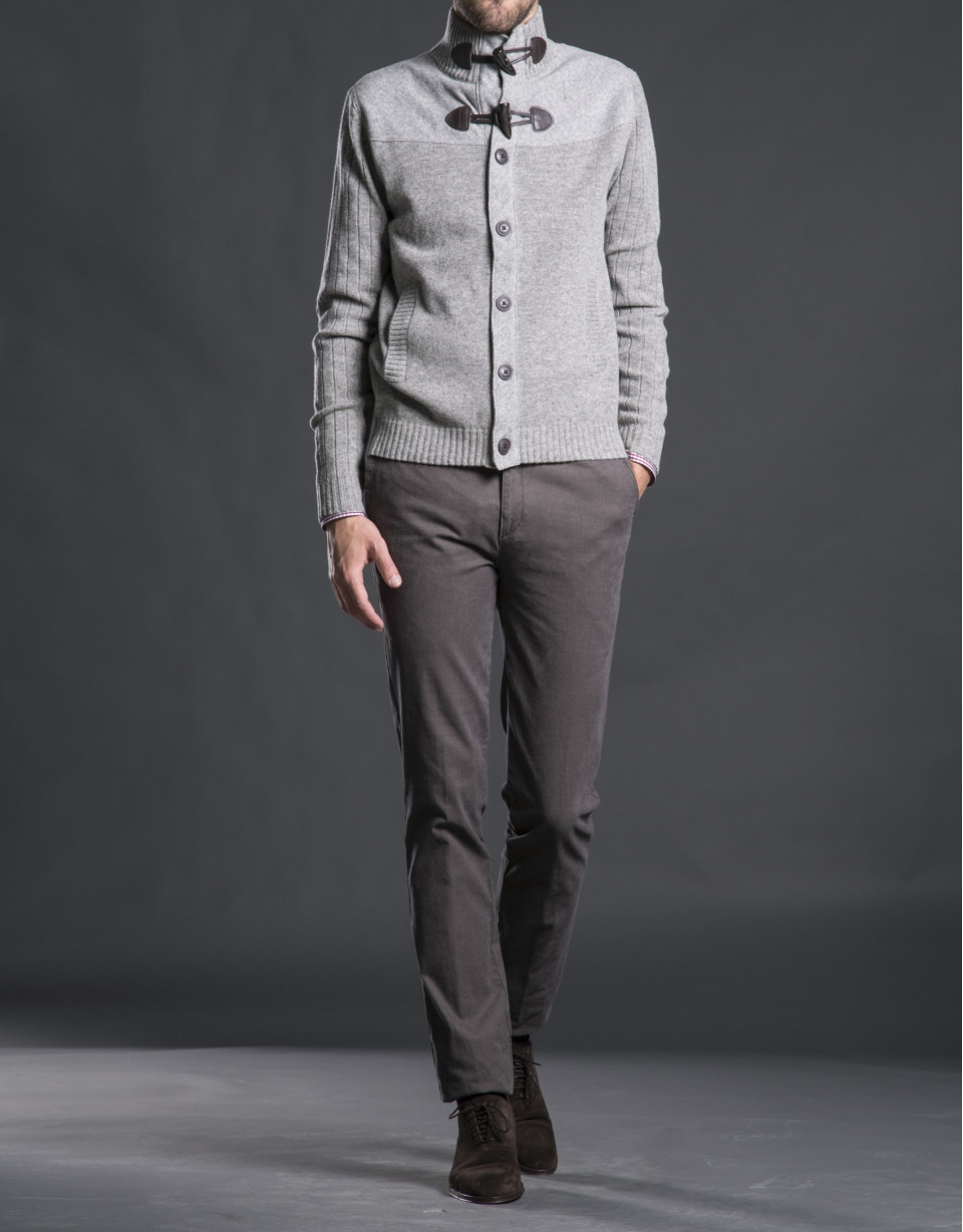 Chaqueta punto canesú gris
