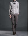 Chaqueta punto canesú gris