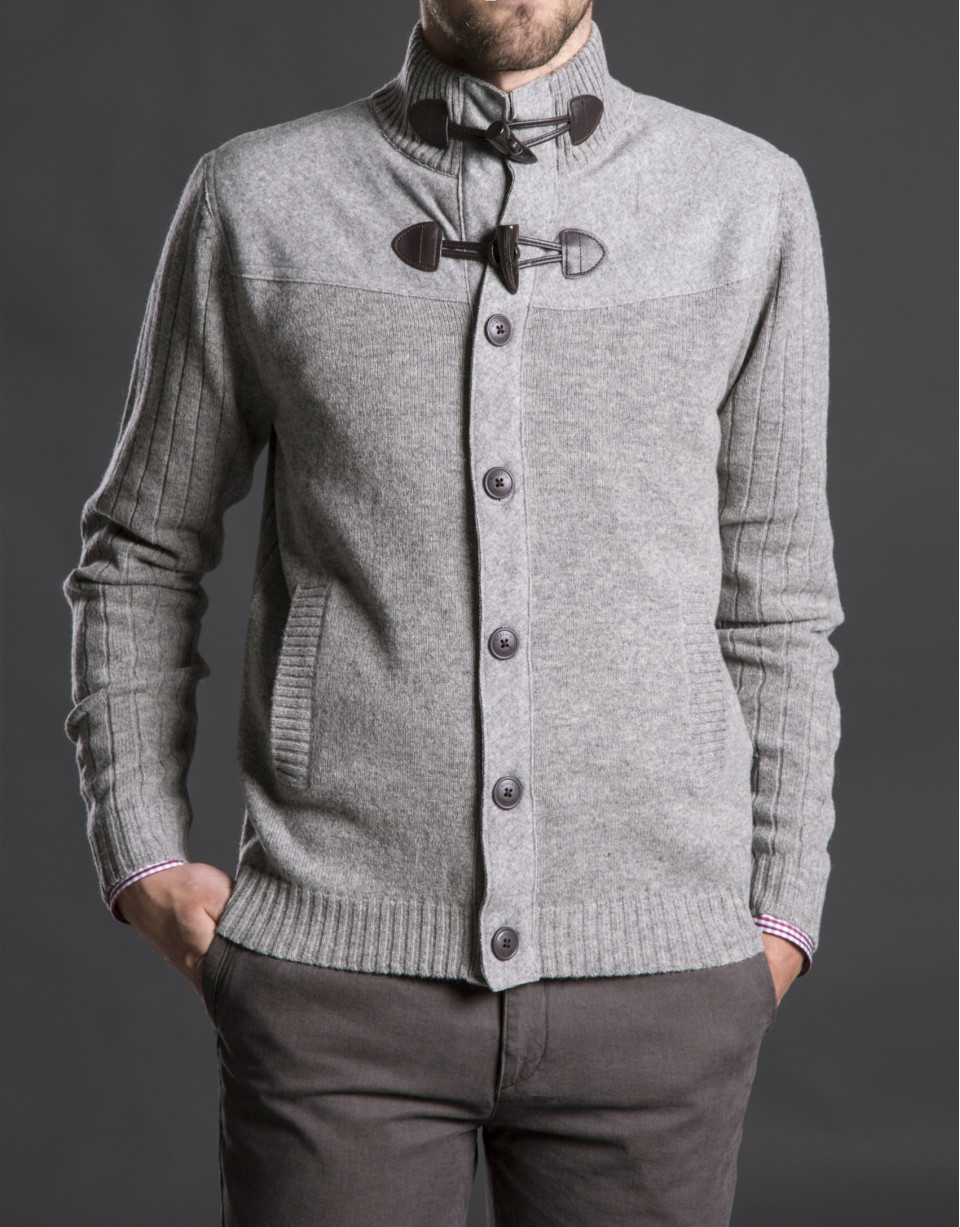 Chaqueta punto canesú gris