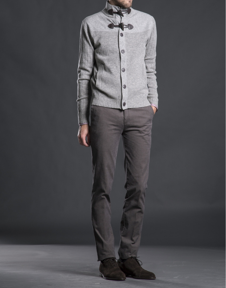 Chaqueta punto canesú gris