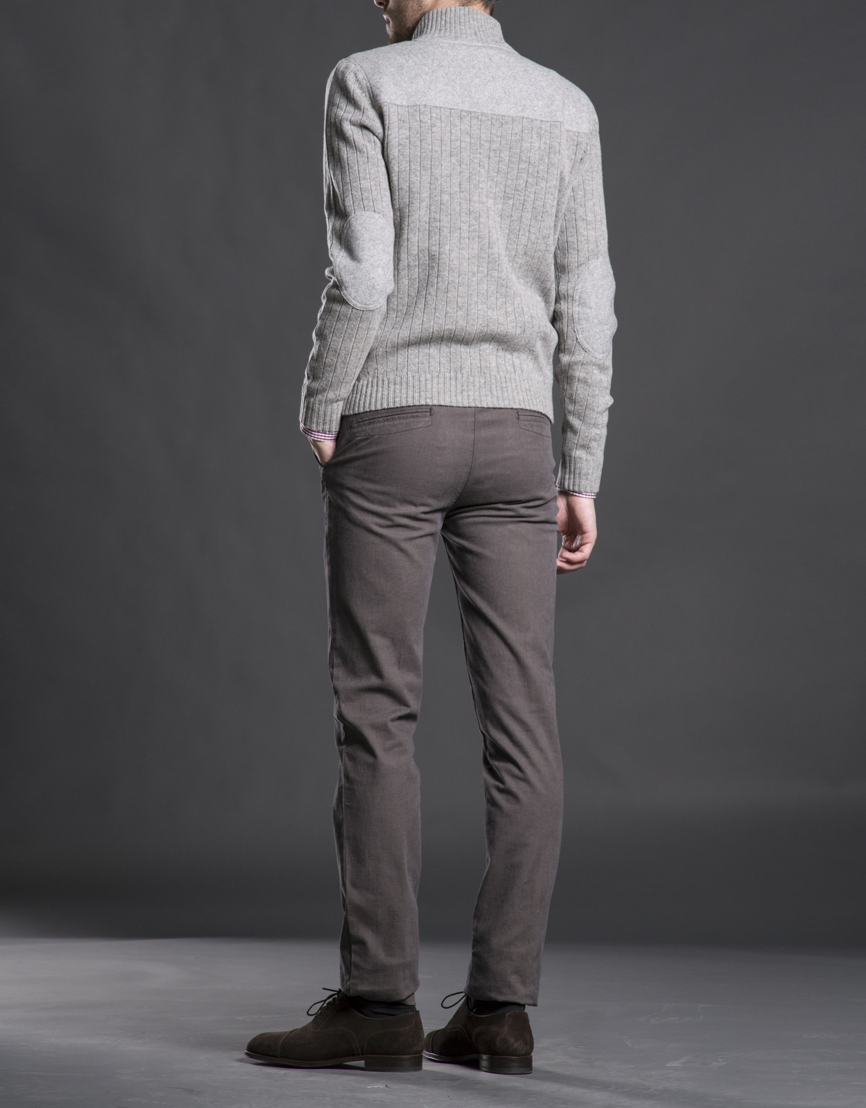 Chaqueta punto canesú gris