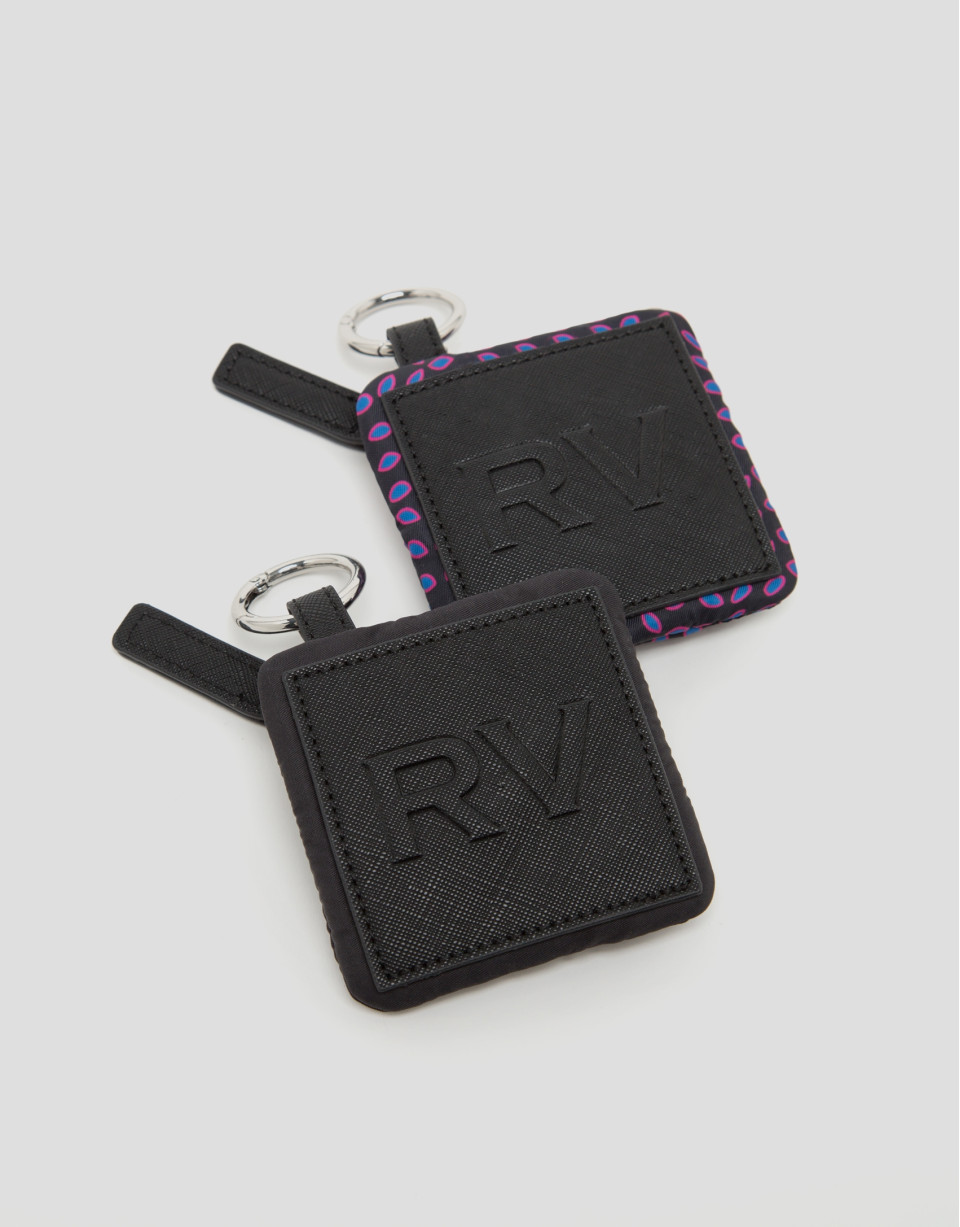 Monedero plano Dahlia nailon negro