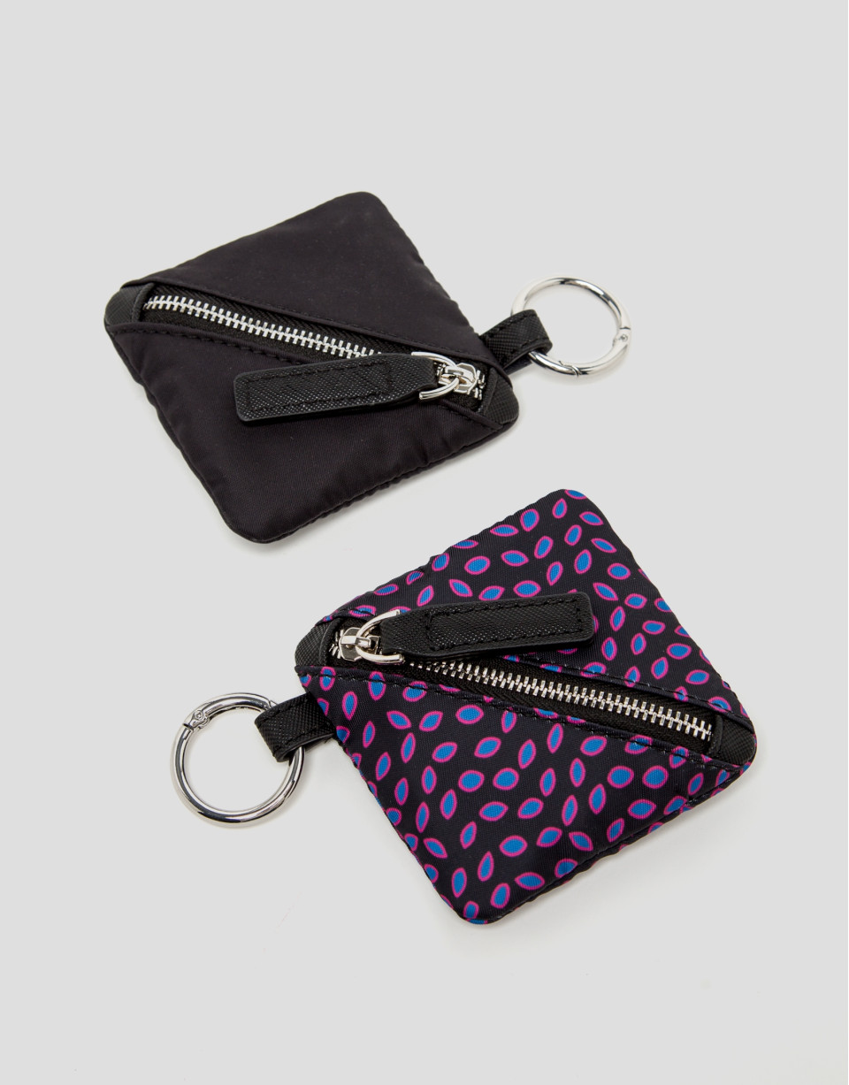 Monedero plano Dahlia nailon negro