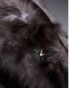 Black napa Erika Fox bag with brown fox fur 