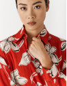 Blusón oversize Jacquard estampado floral ... | Roberto Verino
