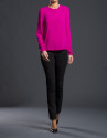 Camisa fucsia escote caja