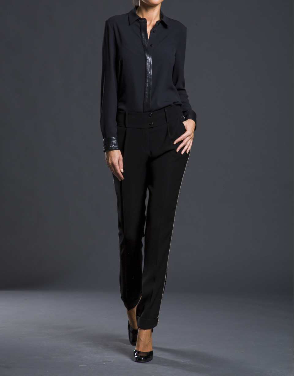 Camisa negra fantasía lentejuelas