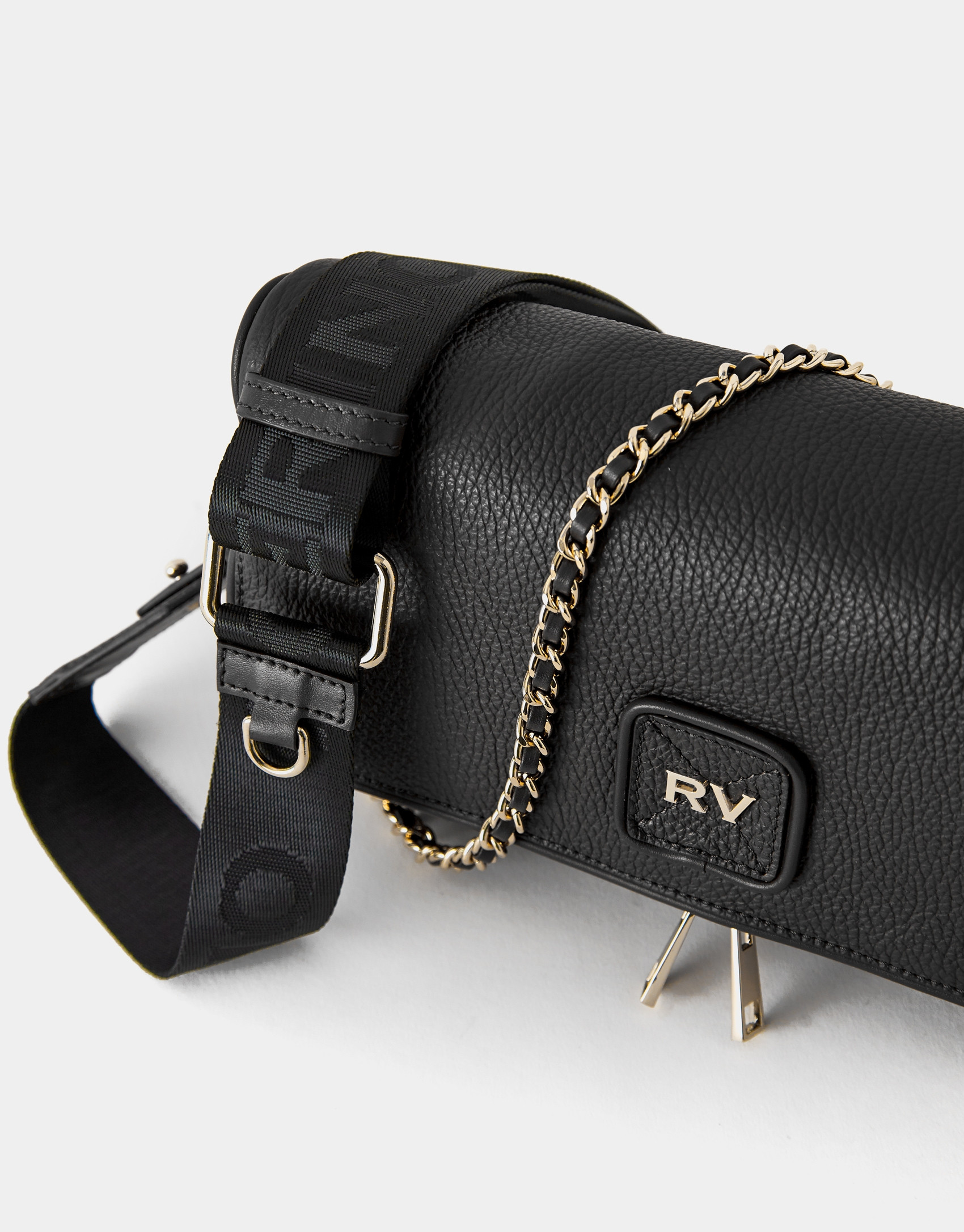 Black leather Martina Duplo shoulder bag | Roberto Verino