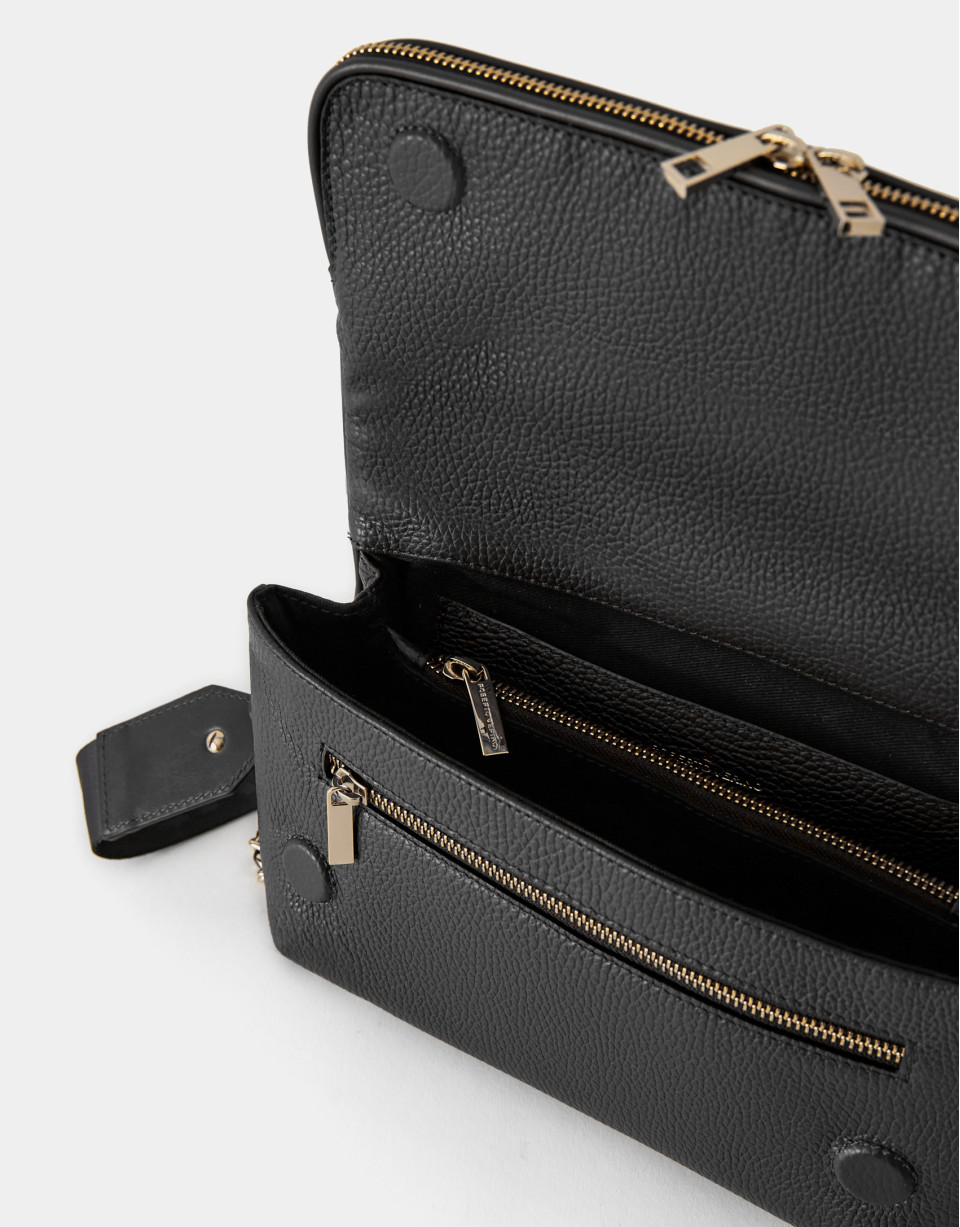 Black leather Martina Duplo shoulder bag | Roberto Verino