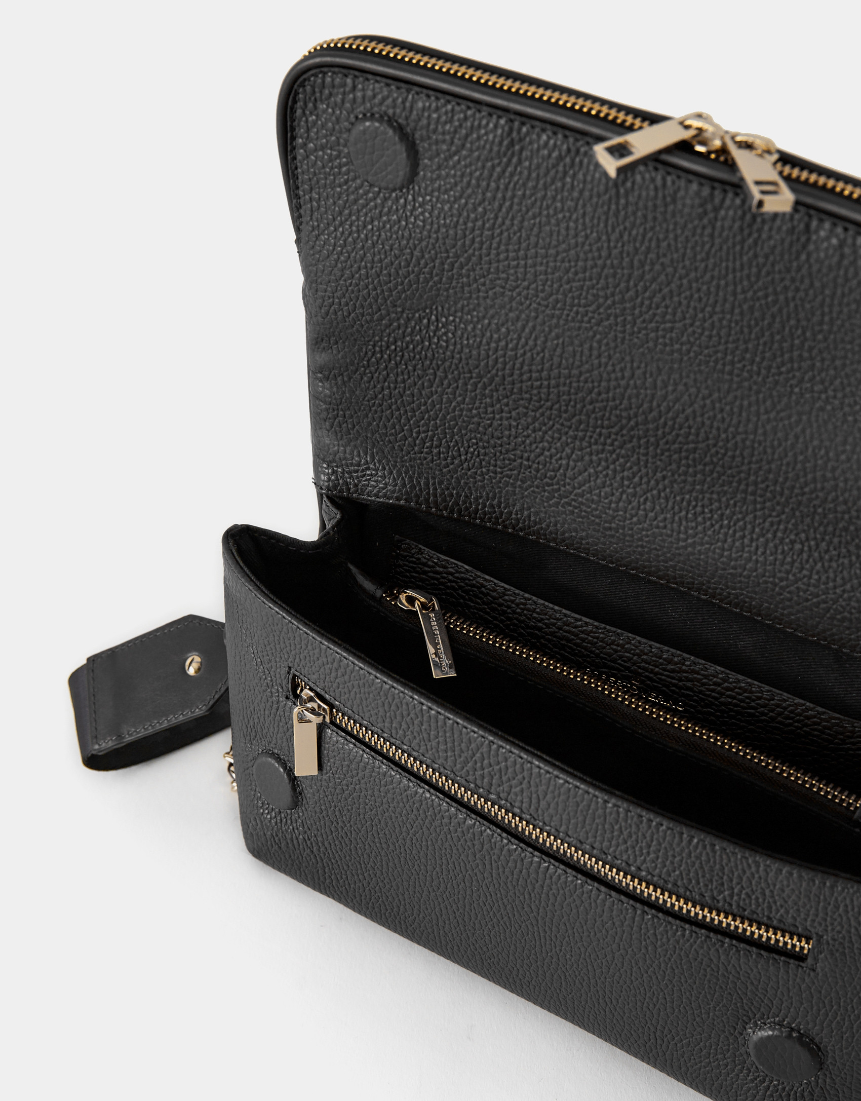 Black leather Martina Duplo shoulder bag | Roberto Verino